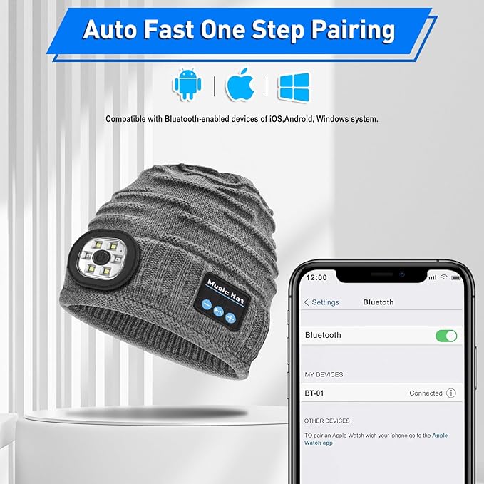 Bluetooth Beanie with Light