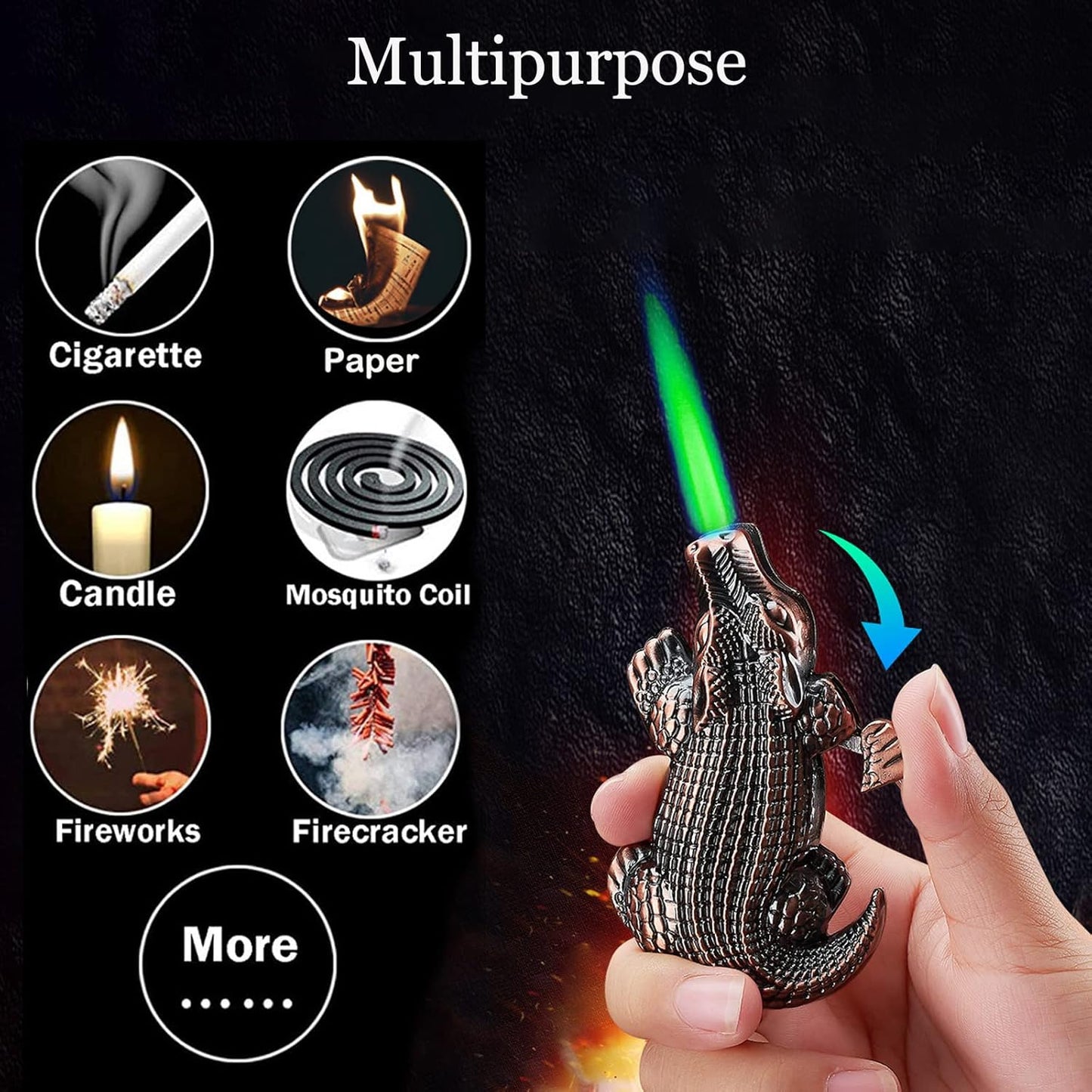 Unique Shape Crocodile Butane Lighter