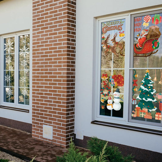 Christmas Party Decorations - Snowflake Window Clings Stickers for Glass