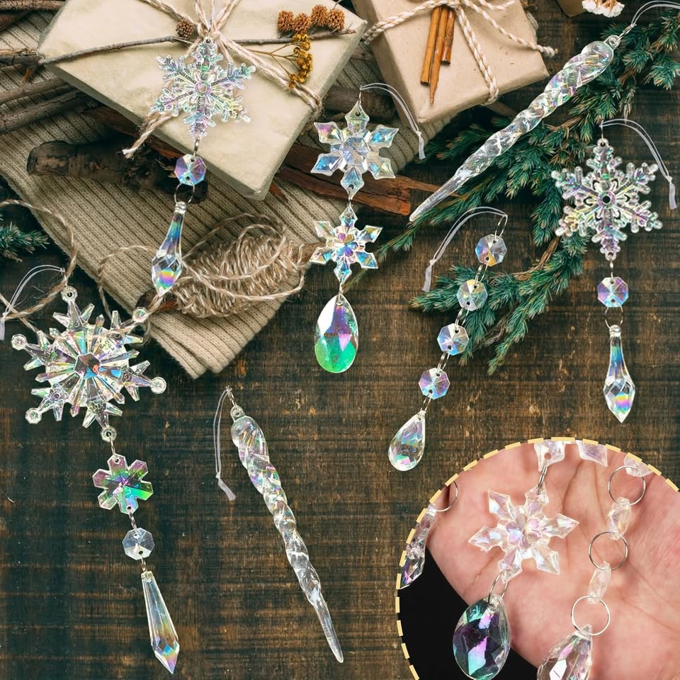 18pcs Crystal Christmas Tree Ornaments