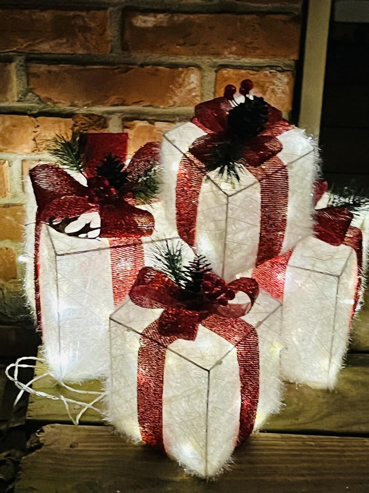4 Set Christmas Lighted Gift Boxes Decorations