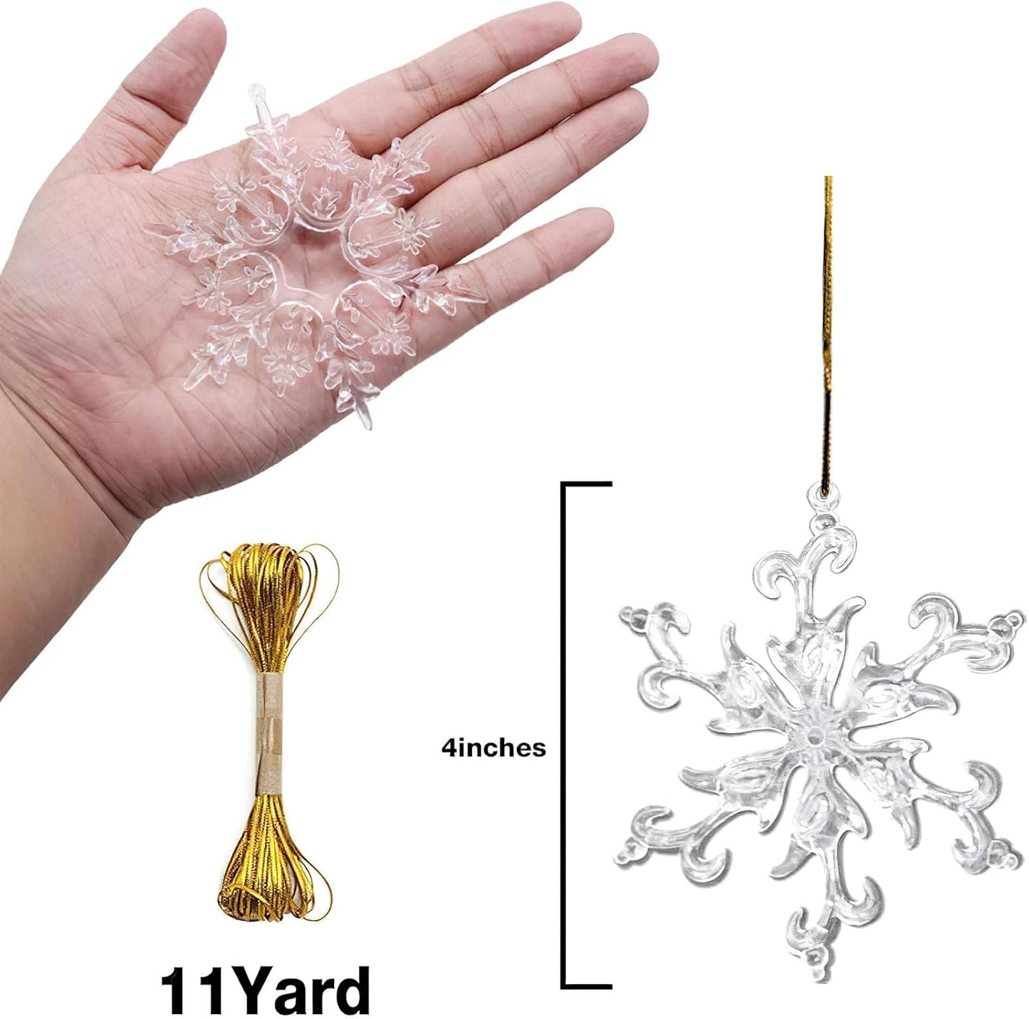 36PCS Crystal Christmas Tree Ornaments