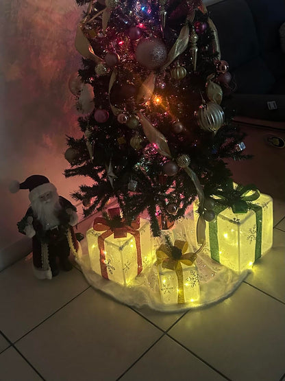 Set of 3 Christmas Lighted Gift Boxes