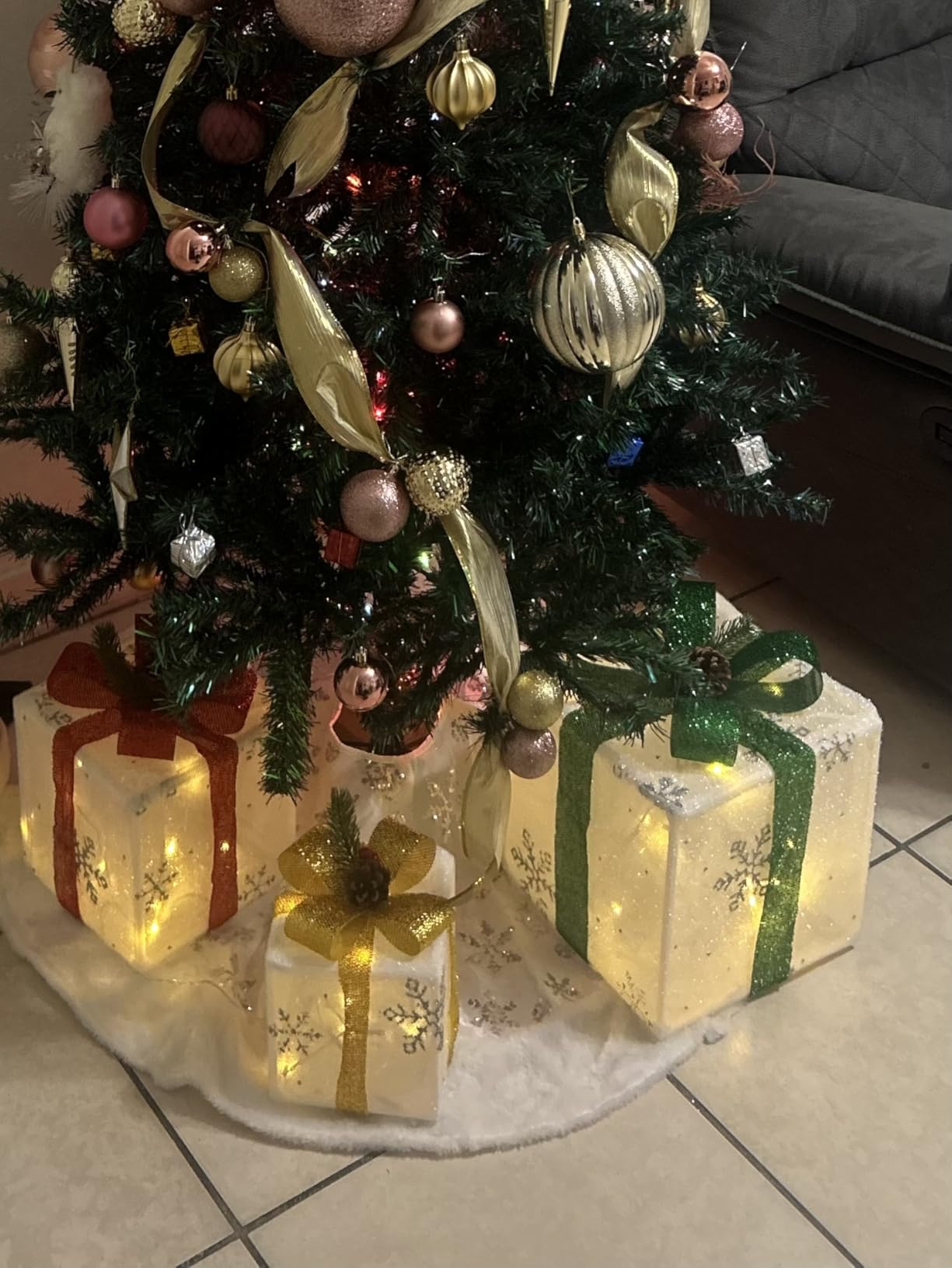 Set of 3 Christmas Lighted Gift Boxes