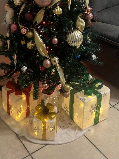 Set of 3 Christmas Lighted Gift Boxes