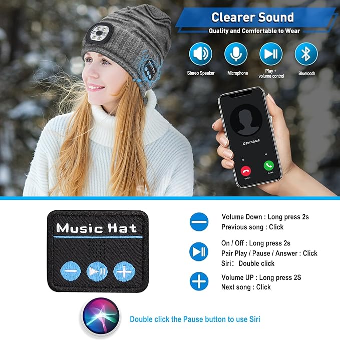 Bluetooth Beanie with Light