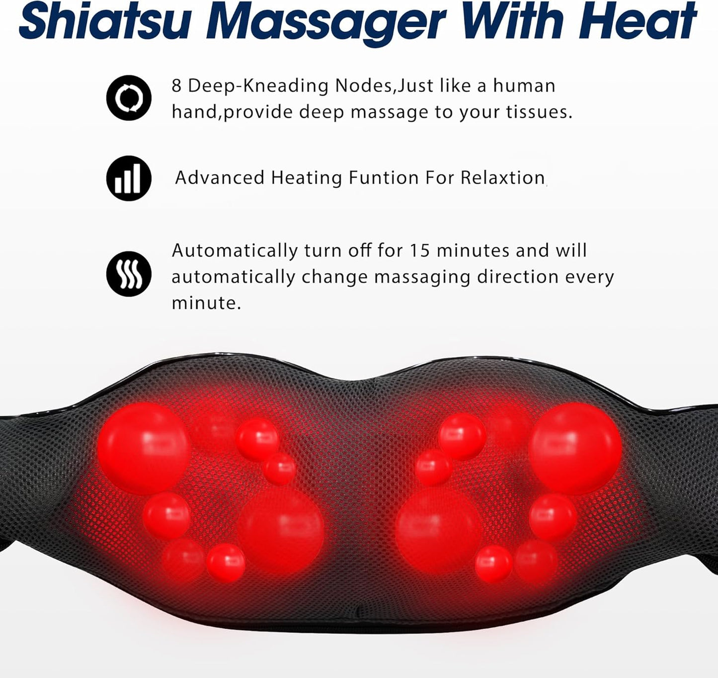 Shiatsu Neck and Back Massager with Heat