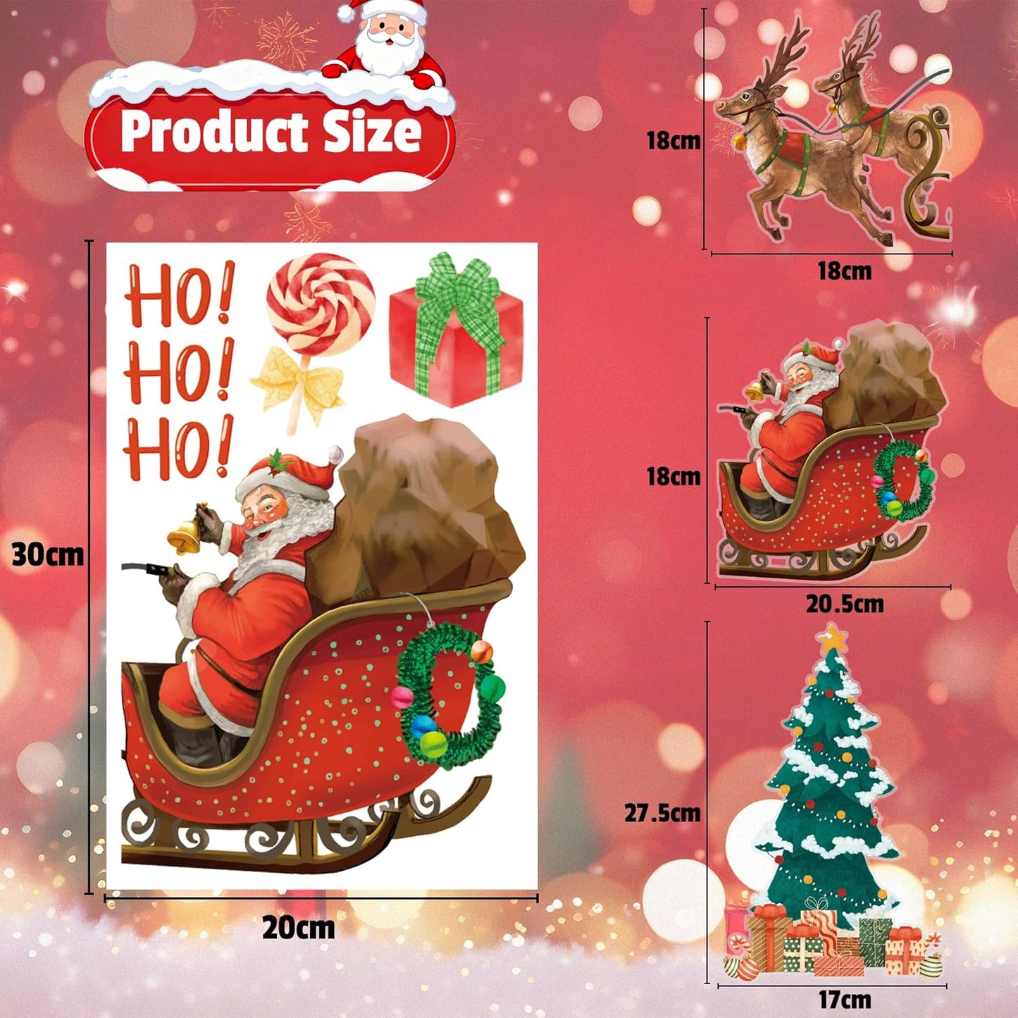 Christmas Party Decorations - Snowflake Window Clings Stickers for Glass