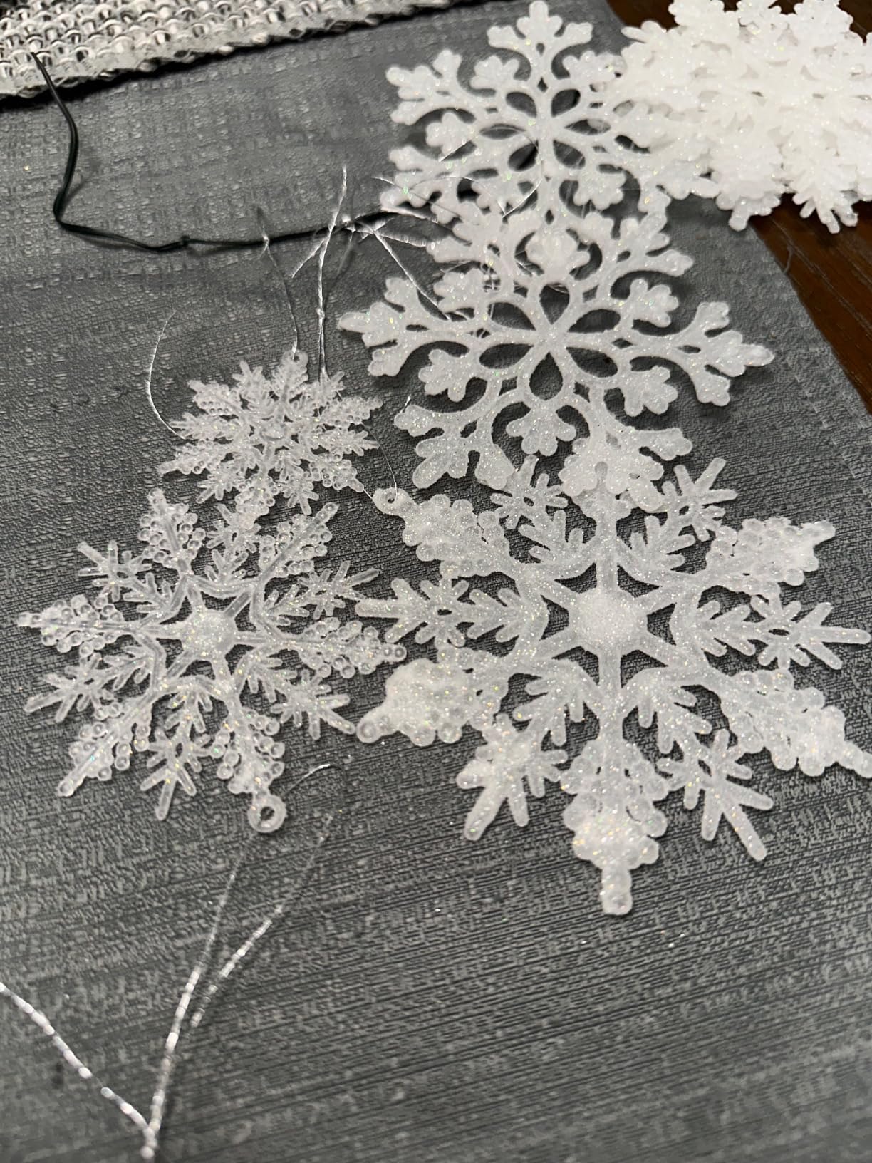36 pcs White Snowflake Ornaments