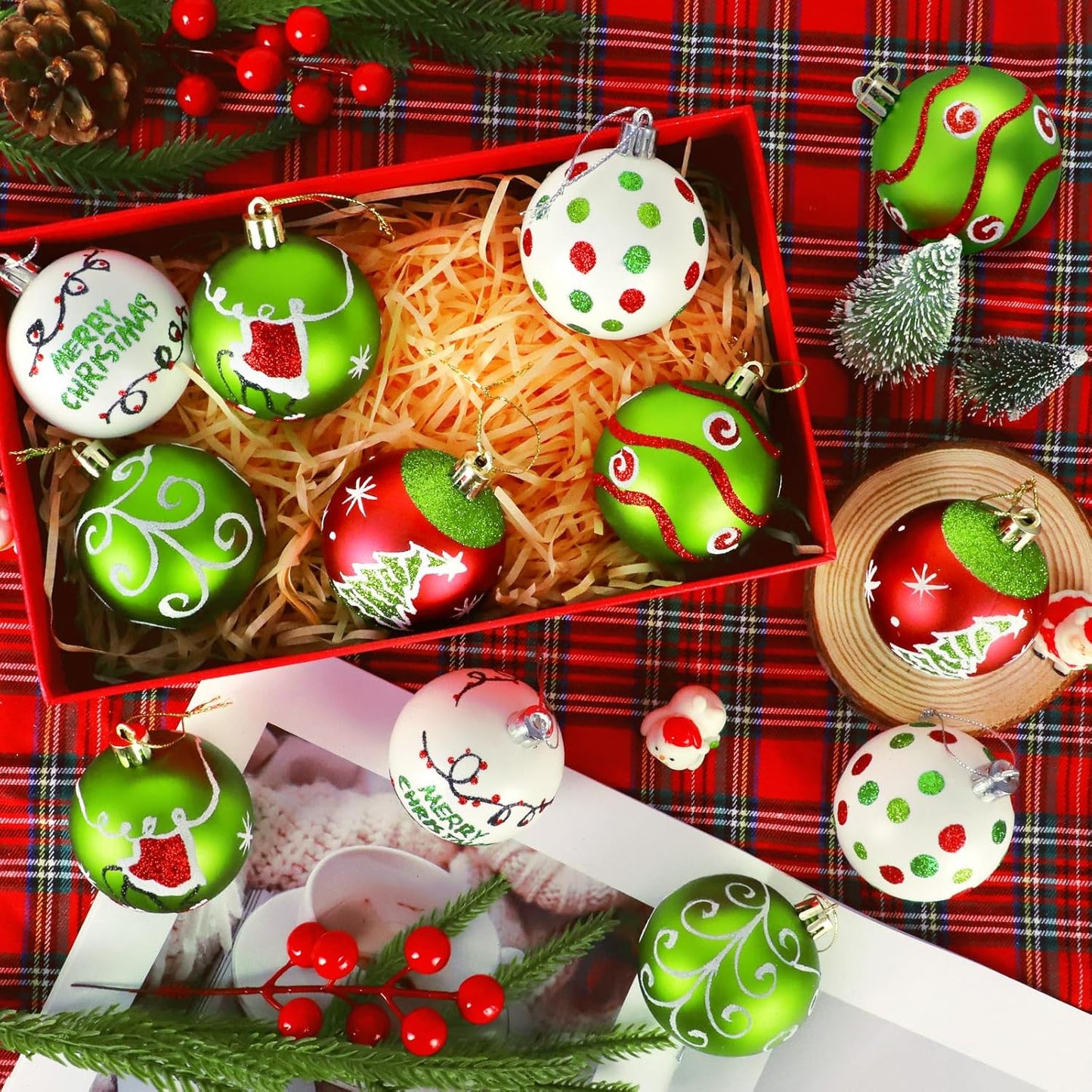 12 Pcs Hanging Christmas Ball Ornament