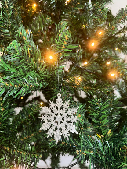 36 pcs White Snowflake Ornaments