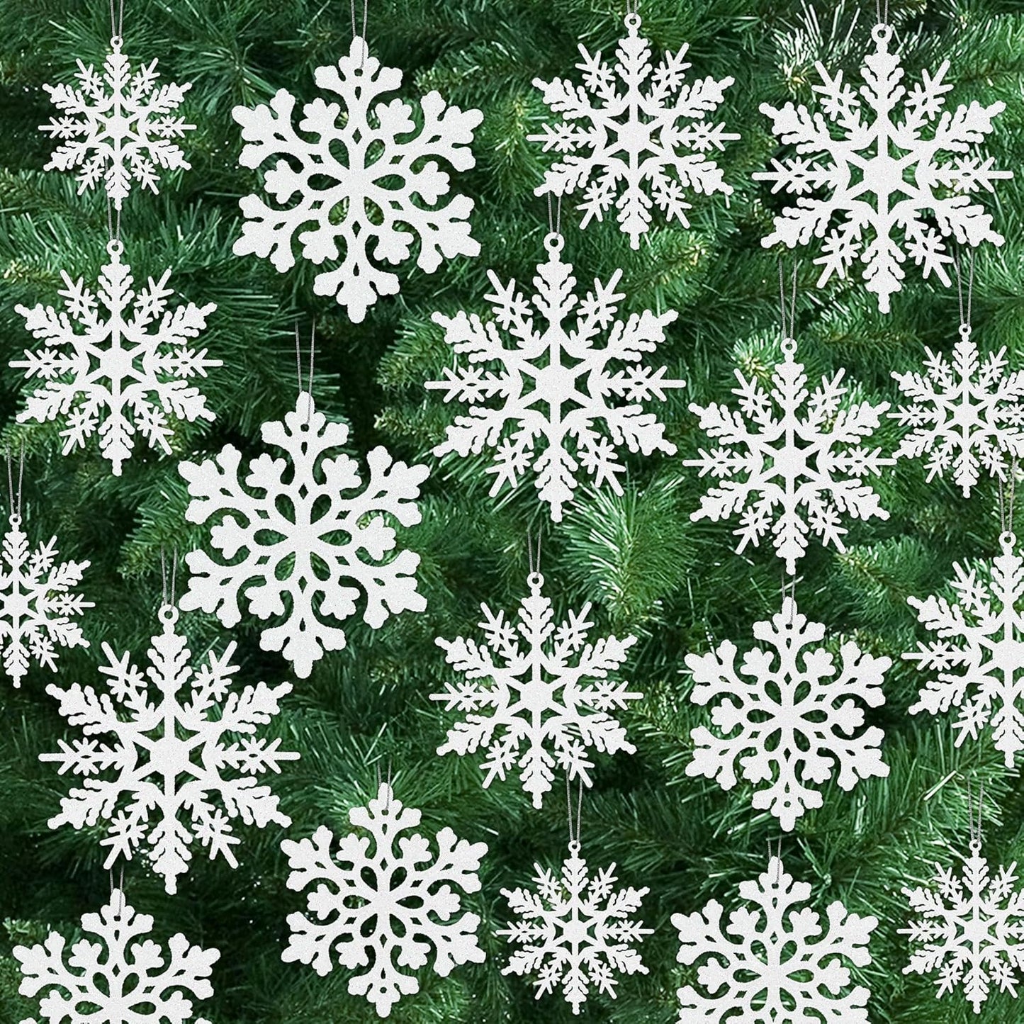 24PCS Snowflake Ornaments