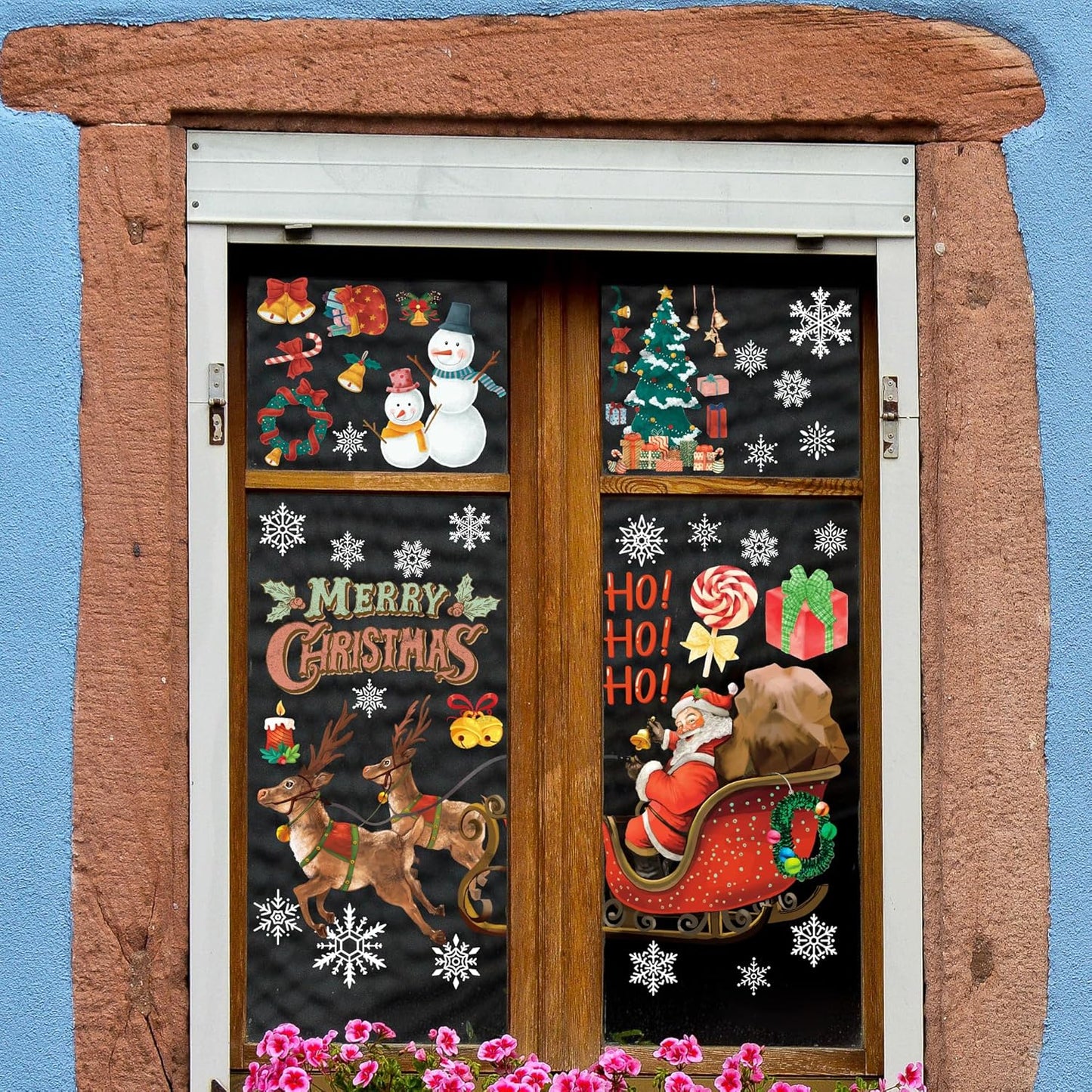 Christmas Party Decorations - Snowflake Window Clings Stickers for Glass