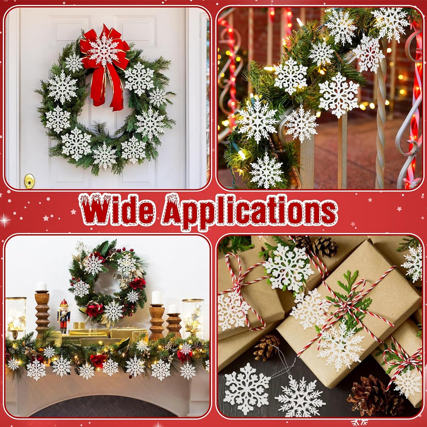 24PCS Snowflake Ornaments