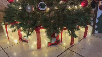 4 Set Christmas Lighted Gift Boxes Decorations