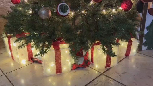 4 Set Christmas Lighted Gift Boxes Decorations